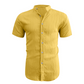 👔🏖️ PROMO FLASH 50% ! Chemise Homme Col Montant Tissu Froissé – Polyester Léger Respirant, Coupe Décontractée, 10 Couleurs, Tailles S-2XL ✨
