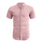 👔🏖️ PROMO FLASH 50% ! Chemise Homme Col Montant Tissu Froissé – Polyester Léger Respirant, Coupe Décontractée, 10 Couleurs, Tailles S-2XL ✨