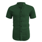 👔🏖️ PROMO FLASH 50% ! Chemise Homme Col Montant Tissu Froissé – Polyester Léger Respirant, Coupe Décontractée, 10 Couleurs, Tailles S-2XL ✨
