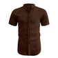 👔🏖️ PROMO FLASH 50% ! Chemise Homme Col Montant Tissu Froissé – Polyester Léger Respirant, Coupe Décontractée, 10 Couleurs, Tailles S-2XL ✨
