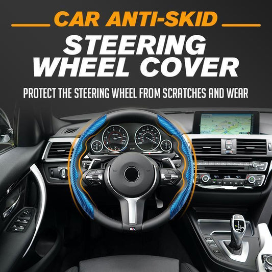 📢 50% DE RÉDUCTION ! ⏰ Housse de Volant Antidérapante pour Voiture – Cuir Fibre Carbone, Confort & Sécurité – Universelle, Anti-Transpiration & Facile à Installer – Idéale pour Protéger et Décorer Votre Volant 🚗✨🛡️