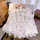 🦋✨ PROMO EXCLUSIVE 50% ! Cache-Maillot Crochet Romantique – Motifs Ajourés Délicats, Manches Évasées Fluides, Taille Unique 🌸