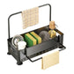 🔥🧽 PROMO FLASH 50% ! Organisateur d'Évier Multifonction – Porte-Éponge, Brosse & Torchon, Acier Carbone, Drainage Rapide, Gain de Place Maximal pour Cuisine ✨