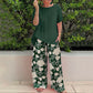 🌸🔥 PROMO -50% ! Ensemble Deux Pièces Femme Pantalon Fleuri – Tissu Respirant Léger Confort Journée, Coupe Fluide Toutes Morphologies Ceinture Élastique, Polyvalent Courses Brunch Vacances · 4 Coloris · S-4XL ✨