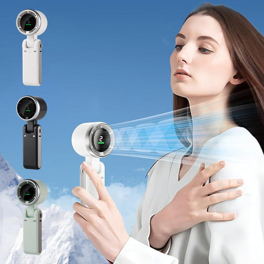 🌀🔋 PROMO FLASH -50% ! Ventilateur Portable Rechargeable 5 Vitesses – Moteur Sans Balais 3600mAh, Écran LED, Angle 180° Réglable, Pliable Léger · 3 Coloris · Type-C · Bureau & Voyage ✨