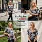👕 PROMO LIMITÉE -50% ! ✨ T-Shirt Femme Tie-Dye Col V Lacé – Tissu Respirant Premium, Coupe Flatteuse Ample, 4 Couleurs · Blanc, Rose, Violet & Gris · S–5XL 👍30J Remboursé