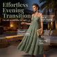 👗🚚💨 PROMO FLASH 50% + LIVRAISON GRATUITE! Robe Longue Dos Nu en Viscose – Col Licou Réglable, Coupe Fluide & Volants, Style Bohème Romantique 🌸