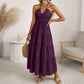 👗🚚💨 PROMO FLASH 50% + LIVRAISON GRATUITE! Robe Longue Dos Nu en Viscose – Col Licou Réglable, Coupe Fluide & Volants, Style Bohème Romantique 🌸