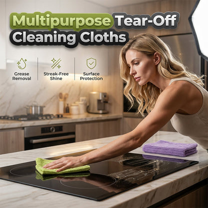 🧽 ACHETEZ 2, OBTENEZ 1 GRATUIT ! 🌿 Lingettes Nettoyantes Réutilisables 2-en-1 – Microfibre – Découpables & Ultra-Absorbantes for Maison