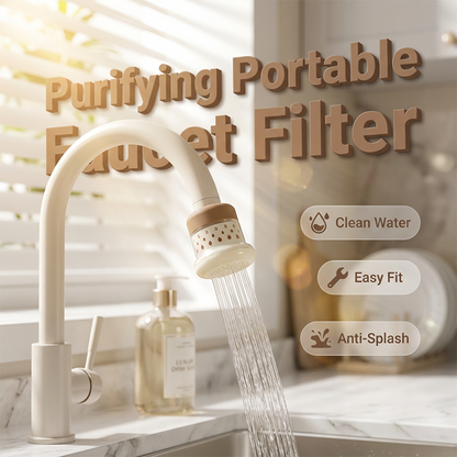 🚰 PROMO LIMITÉE -50% ! ✨ Filtre à Eau Portable Robinet – Multi-Couches, Anti-Éclaboussures, Rotation 360°, Installation Rapide Sans Outil · Marron, Rose & Vert 🎁 1 Acheté = 1 Offert
