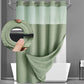 🚿🛁 PROMO -50% ! Rideau de Douche Motif Waffle – Double Couche Imperméable, Accrochage Boutons-Pression Sans Anneaux, Fenêtre Transparente Lumineuse · 5 Coloris · 183×190cm ✨