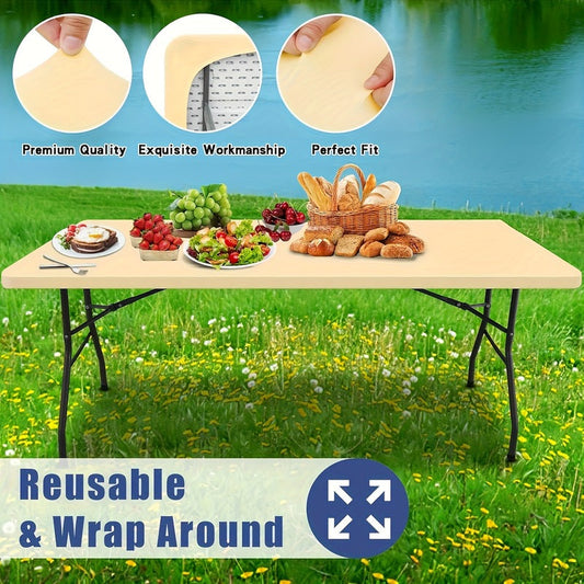 🧶✨ PROMO FLASH 50% ! Housse de Table Élastique Spandex – Universelle, Rectangle & Carré, 9 Couleurs, 4 Tailles, Pour Événements, Mariages & Maison 🍾