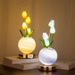 🌷 50% DE RÉDUCTION ! 💡 Veilleuse Bouquet de Tulipes – Verre & Métal – Lueur Douce & USB for Chambre & Nursery
