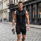 👕🔥 PROMO FLASH 30% ! Ensemble Sport Homme – Sweat Sans Manches & Short Décontracté, Tissu Confortable, Style Streetwear Athlétique ⏰