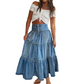 👖💙 PROMO LIMITÉE 50% ! Jupe Longue Femme en Denim Taille Haute – Coupe Évasée Boutonnée, Tissu Ultra-Doux, Style Vintage & Polyvalent ✨