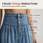 👖💙 PROMO LIMITÉE 50% ! Jupe Longue Femme en Denim Taille Haute – Coupe Évasée Boutonnée, Tissu Ultra-Doux, Style Vintage & Polyvalent ✨