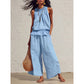🔥👕🩳 OFFRE SPÉCIALE NOUVEAUTÉS 2026 - Ensemble 2 Pièces Femme Été – Haut sans Manches & Pantalon Large, Tissu Respirant, 8 Couleurs, Taille S-2XL, Parfait pour Vacances ✨