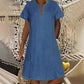 👗✨ PROMO FLASH 50% ! Robe Femme en Denim – Col en V, Manches Courtes, Coupe Décontractée, Tissu Léger & Polyvalent, Multi-Tailles pour l'Été & le Quotidien 🌞