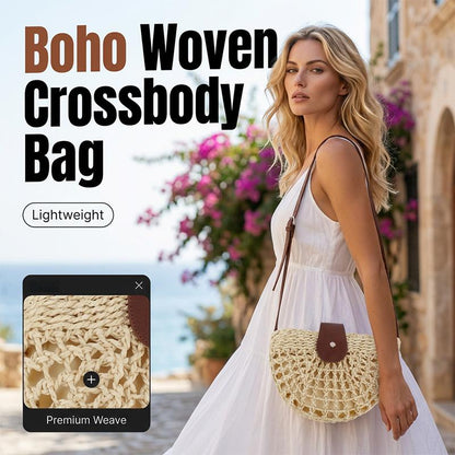 👜 PROMO LIMITÉE 50% DE RÉDUCTION ! 🧺 Sac Bandoulière Tissé Boho – Style Main, Poche, Réglable & Intérieur Spacieux ✨