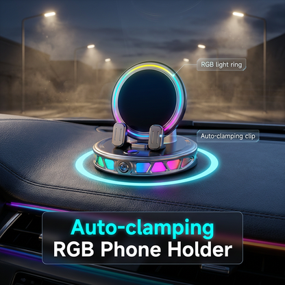 📱🚗 PROMO FLASH 50% ! Support Voiture Téléphone RGB avec Recharge Sans Fil 15W – Fixation Auto, Rotation Libre, 3 Couleurs, Sécurisé & Pratique ✨