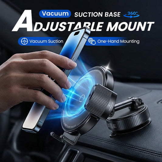 🚗 50% DE RÉDUCTION ! 🧲 Support Voiture Magnétique Réglable avec Base à Ventouse – Aimants N55 Puissants, Rotation 1080° & Fixation Instantanée – Compatible Universel avec Tous les Smartphones 📱