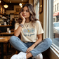 👕✨ PROMO FLASH 50% ! T-Shirt "Life is Good" avec Motif Marguerite – 100% Coton, Coupe Décontractée, Message Positif, Basique Polyvalent 🌼