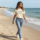 👕✨ PROMO FLASH 50% ! T-Shirt "Life is Good" avec Motif Marguerite – 100% Coton, Coupe Décontractée, Message Positif, Basique Polyvalent 🌼