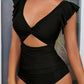👙🌊 PROMO FLASH 50% ! Maillot de Bain Une Pièce Femme – Dos Nu, Volants, Torsade, Décolleté en V, Design Sexy & Élégant, Parfait pour Plage & Piscine ✨