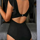 👙🌊 PROMO FLASH 50% ! Maillot de Bain Une Pièce Femme – Dos Nu, Volants, Torsade, Décolleté en V, Design Sexy & Élégant, Parfait pour Plage & Piscine ✨