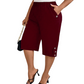 👖🌸 PROMO FLASH 50% ! Pantalon Capri Femme Décontracté – Taille Élastique, 6 Couleurs, 6 Tailles, Tissu Polyester Respirant, Parfait Quotidien & Sorties ✨