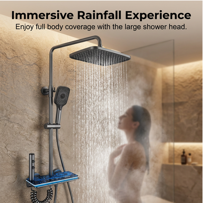 💧 PROMO FLASH : 50% DE RÉDUCTION ! Système de Douche à Affichage Numérique – Ciel Étoilé LED & Tablette Intégrée, 4 Modes de Jet, Corps en Alliage for un Spa à Domicile ✨🚿