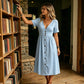 🌸☀️ PROMO FLASH 50% ! Robe d'Été Col V & Boutons Femme – Taille Empire, Tissu Respirant, Poches Latérales, 4 Coloris, Tailles S-3XL, Idéale Quotidien & Rendez-vous ✨