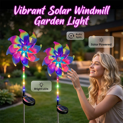 📢⏰🌈 PROMO -50% ! Lampe de Jardin Éolienne Solaire Arc-en-ciel – Rotation, LEDs Multicolores, Installation Facile