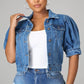🌞🛍️ NOUVELLE COLLECTION : PROMO FLASH 50% ! Veste Jean Femme Taille Crop & Manches Gigot – Denim Souple, Coupe Flatteuse, Style Vintage Moderne 👒