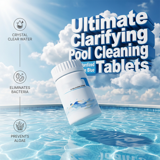 🍃💦 PROMO EXCEPTIONNELLE : ACHETEZ 1, LE 2ÈME À -50% ! Comprimés de Traitement pour Piscine Crystal Clear – Formule Dioxyde de Chlore, Action de Clarification & Désinfection, 1 comprimé pour 160-400kg d'Eau ✨