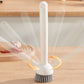 🔥 -50% IMMÉDIAT ! 🍳 Ensemble de Brosses à Casserole Pivotantes à Suspendre – Manche Long Réglable 6 Positions & Manche Court Anti-Fuite – Poils Courbés pour un Nettoyage Efficace – Idéal pour Casseroles, Poêles et Éviers – Blanc et Beige 🧽✨