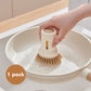 🔥 -50% IMMÉDIAT ! 🍳 Ensemble de Brosses à Casserole Pivotantes à Suspendre – Manche Long Réglable 6 Positions & Manche Court Anti-Fuite – Poils Courbés pour un Nettoyage Efficace – Idéal pour Casseroles, Poêles et Éviers – Blanc et Beige 🧽✨