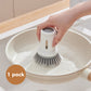 🔥 -50% IMMÉDIAT ! 🍳 Ensemble de Brosses à Casserole Pivotantes à Suspendre – Manche Long Réglable 6 Positions & Manche Court Anti-Fuite – Poils Courbés pour un Nettoyage Efficace – Idéal pour Casseroles, Poêles et Éviers – Blanc et Beige 🧽✨