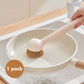 🔥 -50% IMMÉDIAT ! 🍳 Ensemble de Brosses à Casserole Pivotantes à Suspendre – Manche Long Réglable 6 Positions & Manche Court Anti-Fuite – Poils Courbés pour un Nettoyage Efficace – Idéal pour Casseroles, Poêles et Éviers – Blanc et Beige 🧽✨