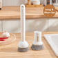 🔥 -50% IMMÉDIAT ! 🍳 Ensemble de Brosses à Casserole Pivotantes à Suspendre – Manche Long Réglable 6 Positions & Manche Court Anti-Fuite – Poils Courbés pour un Nettoyage Efficace – Idéal pour Casseroles, Poêles et Éviers – Blanc et Beige 🧽✨
