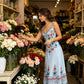 👗 PROMO LIMITÉE 50% DE RÉDUCTION ! 🌸 Robe sans Manches Col V Imprimé Floral – Silhouette Fluide, Fente Latérale & Style Bohème 🌼
