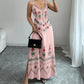 👗 PROMO LIMITÉE 50% DE RÉDUCTION ! 🌸 Robe sans Manches Col V Imprimé Floral – Silhouette Fluide, Fente Latérale & Style Bohème 🌼