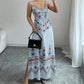 👗 PROMO LIMITÉE 50% DE RÉDUCTION ! 🌸 Robe sans Manches Col V Imprimé Floral – Silhouette Fluide, Fente Latérale & Style Bohème 🌼