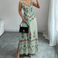 👗 PROMO LIMITÉE 50% DE RÉDUCTION ! 🌸 Robe sans Manches Col V Imprimé Floral – Silhouette Fluide, Fente Latérale & Style Bohème 🌼
