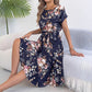 👗✨ PROMO FLASH -50% ! Robe Midi Plissée Imprimé Floral – Coupe Élégante, Taille Cintrée, Tissu Léger, Idéale Printemps & Été 🌸