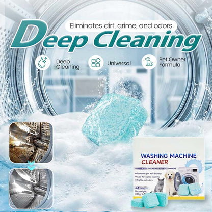 🧺✨ PROMO FLASH 50% ! Comprimés Nettoyants Machine à Laver – 12 Pièces, Dissolution Rapide, Anti-Odeurs, Compatible Tous Types, Pour un Linge Frais 🧼