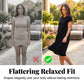 👗 PROMO LIMITÉE -50% ! 🌸 Robe T-Shirt Femme Midi – Tissu Doux Respirant, Poches Cachées, Coupe Ample Flatteuse · Beige, Noir, Rose · S–5XL ☁️