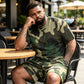 🔥 VENTE ÉCLAIR 50% ! 🎽 Set Sport Homme Imprimé Militaire – T-shirt & Short Coordonnés, Confort & Style Urbain 🌿