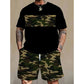 🔥 VENTE ÉCLAIR 50% ! 🎽 Set Sport Homme Imprimé Militaire – T-shirt & Short Coordonnés, Confort & Style Urbain 🌿