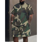 🔥 VENTE ÉCLAIR 50% ! 🎽 Set Sport Homme Imprimé Militaire – T-shirt & Short Coordonnés, Confort & Style Urbain 🌿